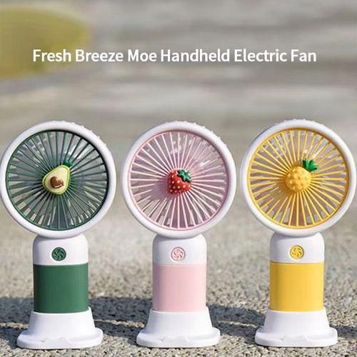 Fresh Breeze Moe Handheld Electric Fan – Cute Fruit Design Portable Mini Desk Fan